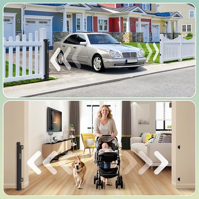 Retractable Baby Gates Extra Wide 150" x 34" Tall, Indoor/Outdoor Retractable - Image 8