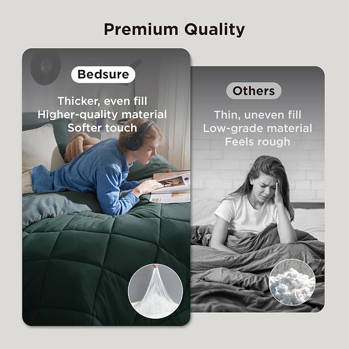 Bedsure Queen Comforter Set Emerald Green - Image 2