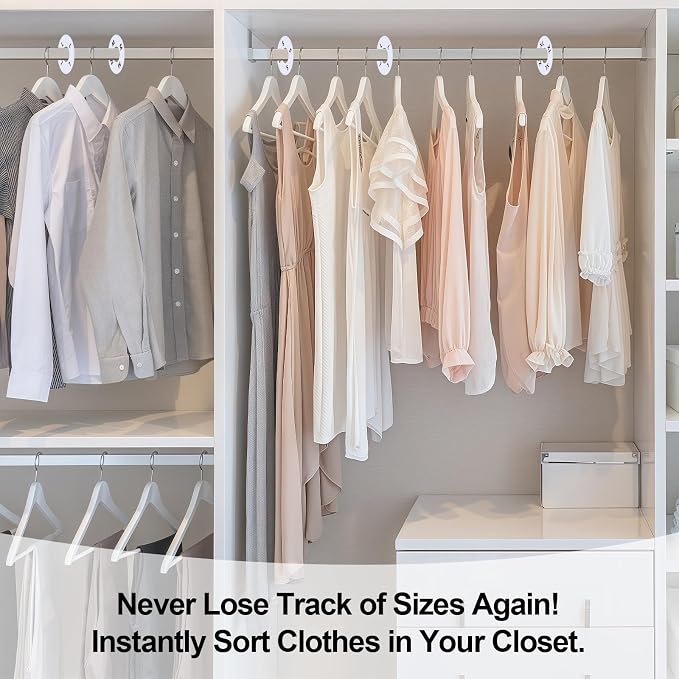 13 Pcs Clothing Rack Size Dividers Round White Plastic Size Markers - Image 5