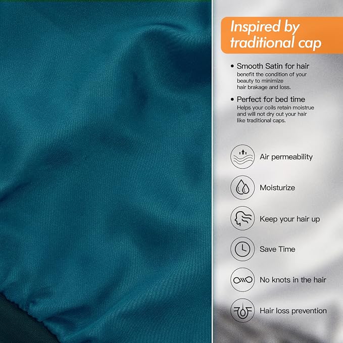 Silk Satin Lined Bonnet Sleep Cap - Image 4