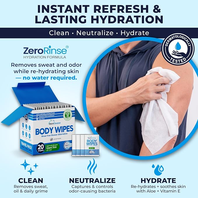 Dura Cleanse Travel Body Wipes - Image 3
