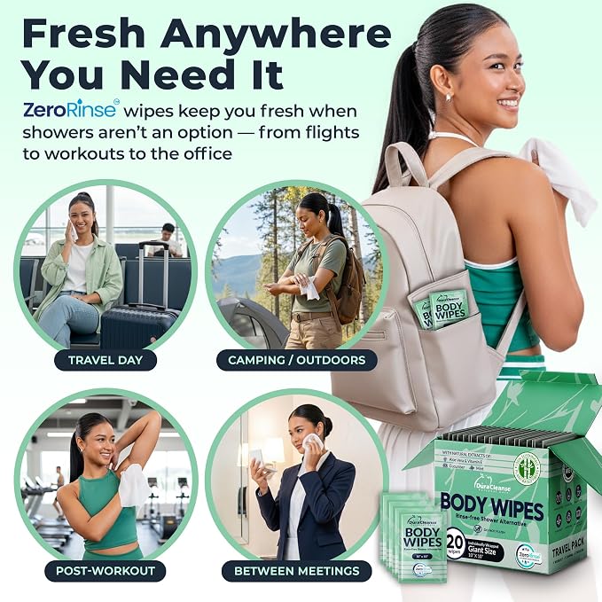 Dura Cleanse Travel Body Wipes - Image 2