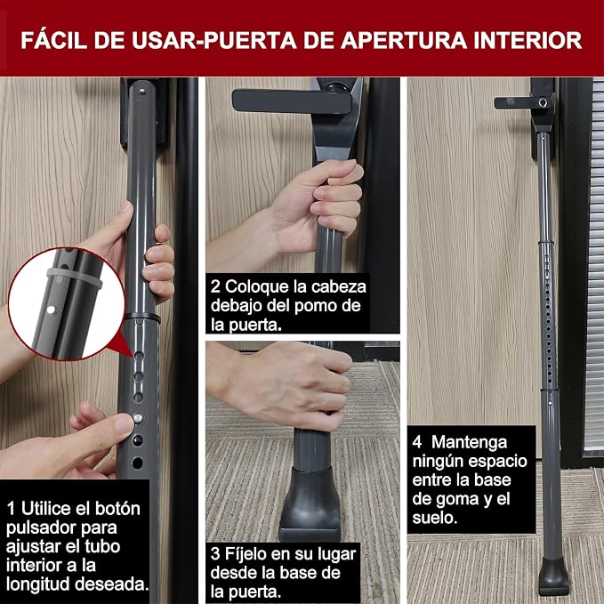 AceMining Upgraded Door Security Bar & Sliding Patio Bar, Heavy Duty Stoppers - Image 8