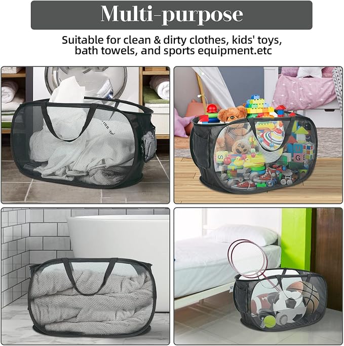 4 Pack Collapsible Laundry Baskets, Foldable Laundry Basket - Field & Grace