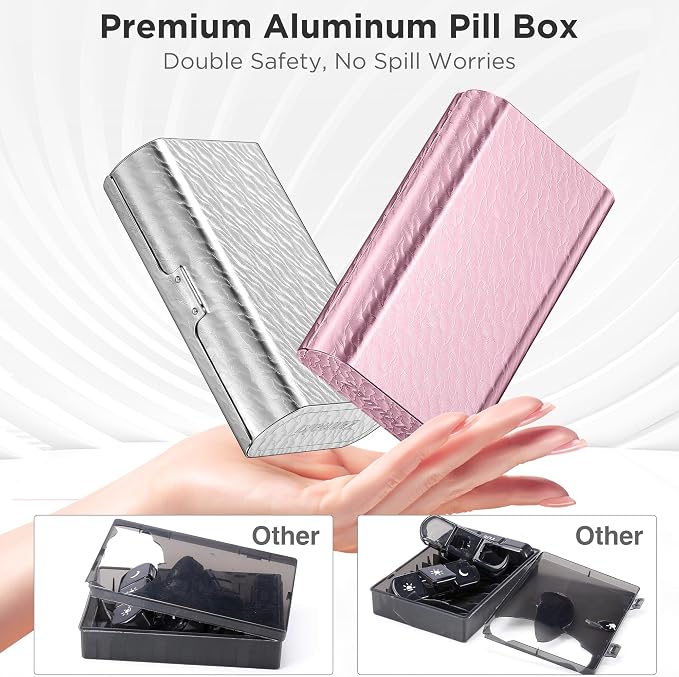 Zannaki Metal XL Weekly Pill Organizer 2 Times a Day, Large Travel Daily Pill - Image 5