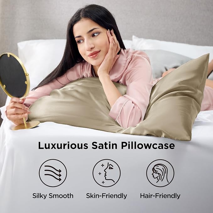 Bedsure King Size Satin Pillowcase Set of 2 - Field & Grace