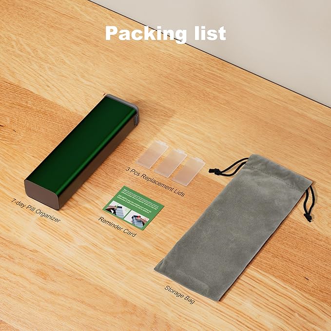 7 Day Weekly Metal Pill Organizer Travel, Kursoaya Premium Aluminum Daily Pill - Image 6