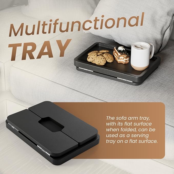 HOLANA Acacia Wood Sofa Armrest Tray - Image 4