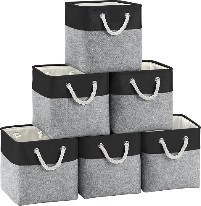 Fabric Cubes Storage Basket, 6 Pack 11x11 in by FinishingBo