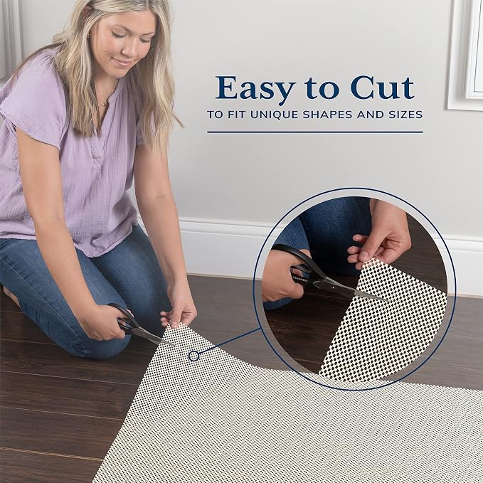Veken 4x6 Ft Rug Pad Gripper for Hardwood Floors, Non Slip Rug Bedroom Pads for - Image 3