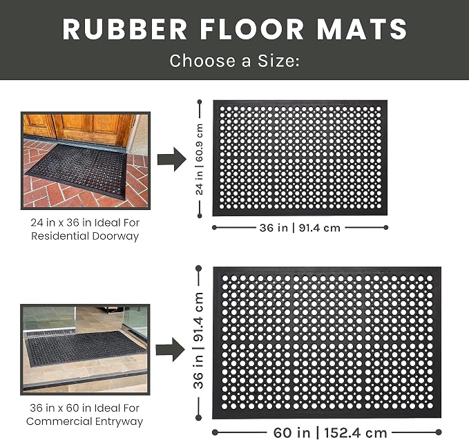 Envelor 4-Pack Anti Fatigue Rubber Mat Non-Slip Restaurant - Image 4