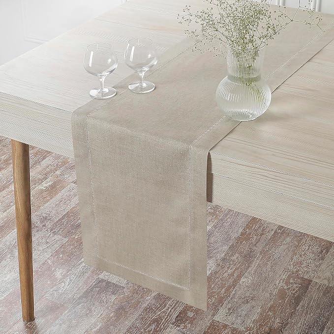D'Moksha Homes Linen Natural Table Runner 36 Inches - Image 5