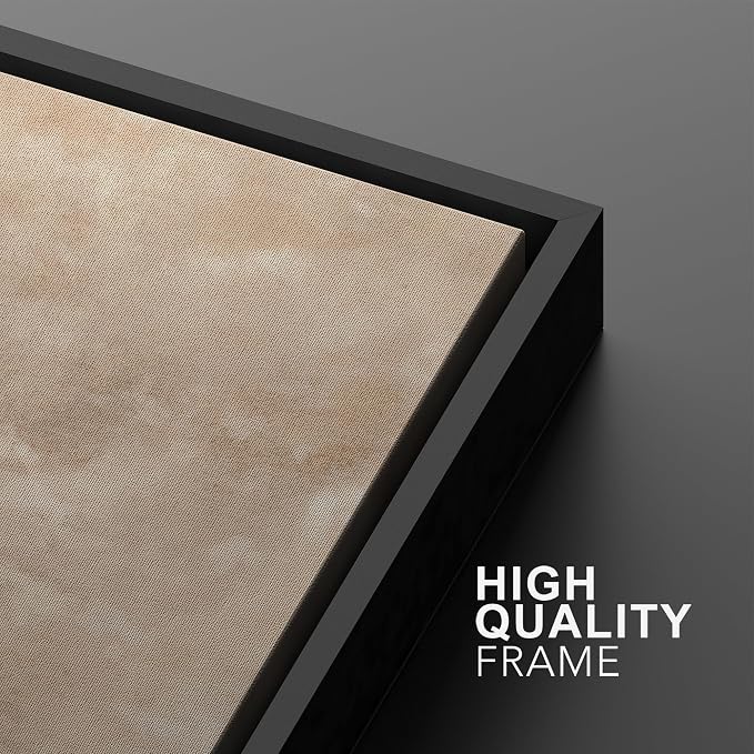 MUDECOR Framed Canvas Print Wall Art Neutral Abstract Minimalist Beige and - Image 5