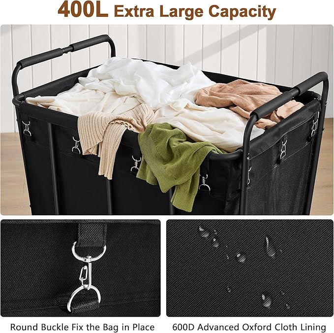 Hoctieon Large Laundry Cart - Field & Grace