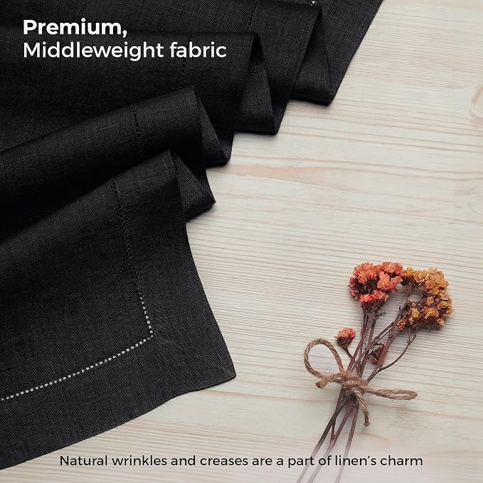 D'Moksha Homes Linen Black Table Runner 36 Inches - Image 4