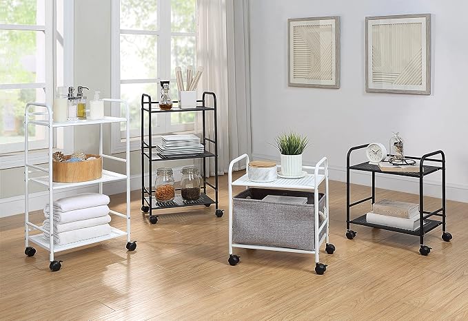 SunnyPoint 3-Tier Rolling Utility Cart – Metal Storage Organizer - Image 8