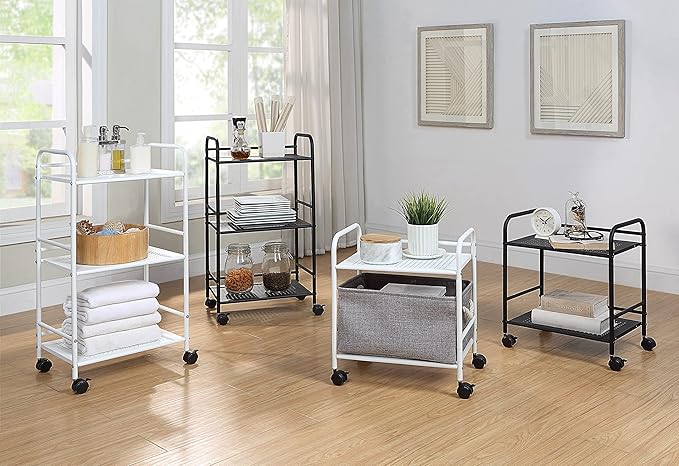 SunnyPoint 3-Tier Rolling Utility Cart – Metal Storage Organizer - Image 6