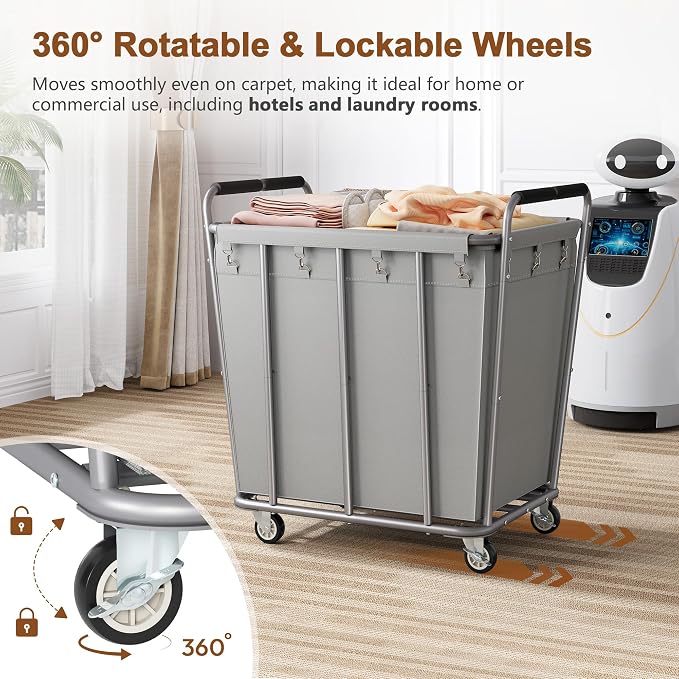 Hoctieon Large Laundry Cart - Field & Grace