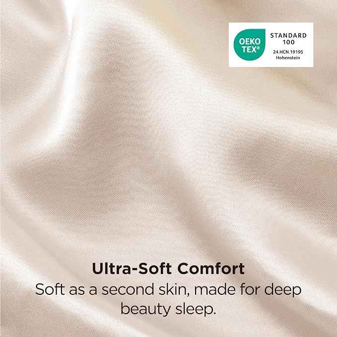 Bedsure Satin Pillowcases, Similar to Silk Pillow Cases Queen Size Set of 2