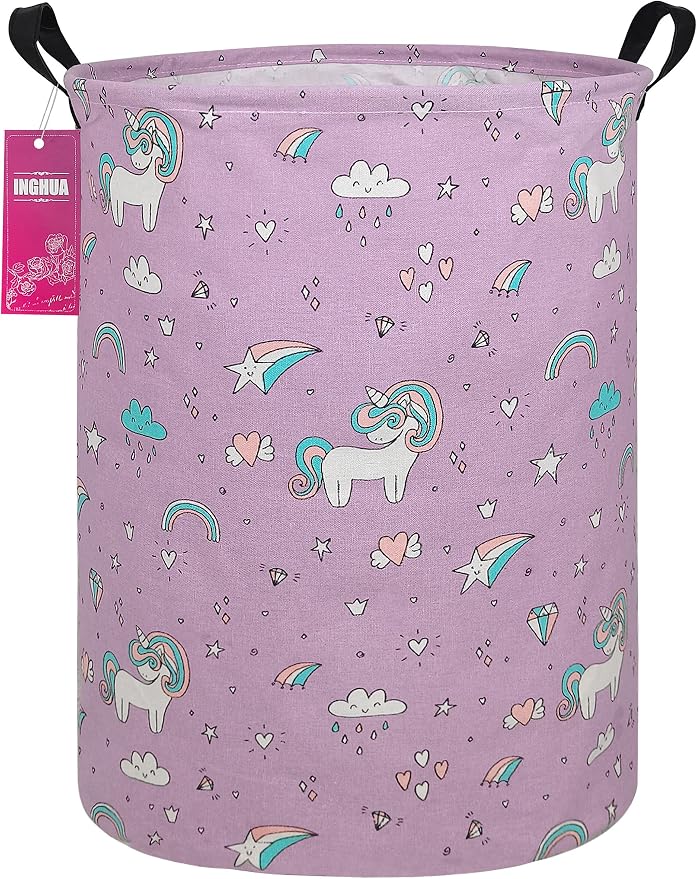 Laundry Hamper Large Canvas Fabric Lightweight Storage Basket/Toy by INGHUA