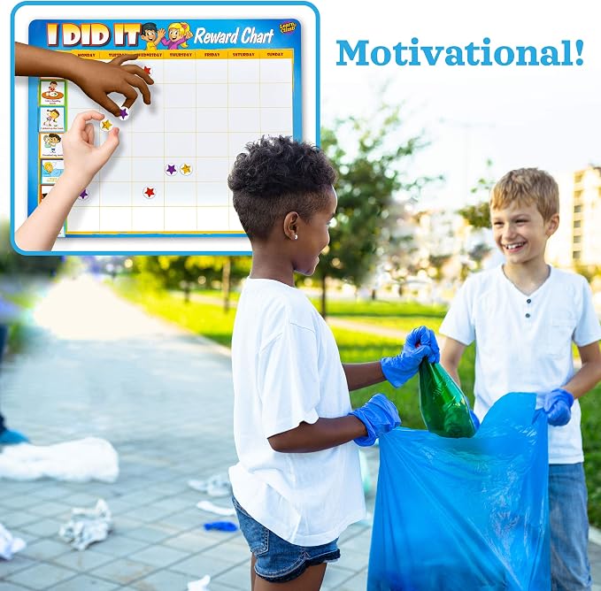 Learn & Climb Kids Responsibility Chart Magnetic Board, 63 Chores, Potty Train - Image 7