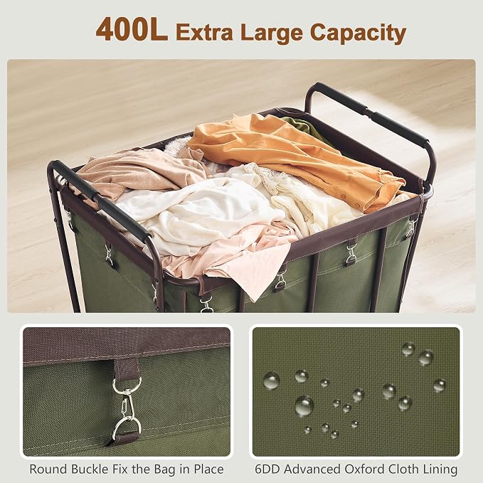 Hoctieon Large Laundry Cart - Field & Grace