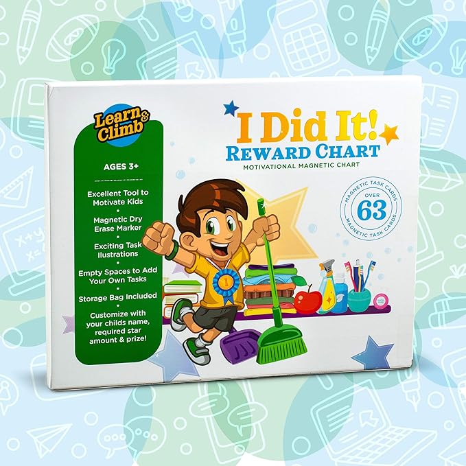 Learn & Climb Kids Responsibility Chart Magnetic Board, 63 Chores, Potty Train - Image 3