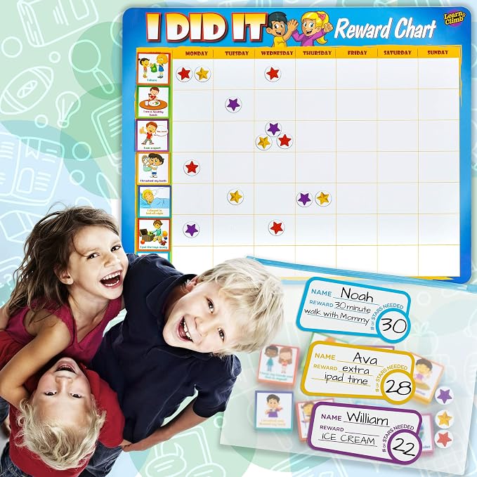 Learn & Climb Kids Responsibility Chart Magnetic Board, 63 Chores, Potty Train - Image 8