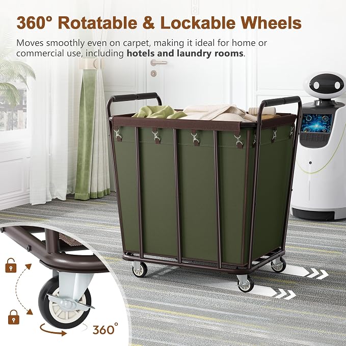 Hoctieon Large Laundry Cart - Field & Grace