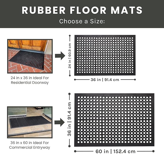 Envelor Anti Fatigue Rubber Floor Mat Non-Slip Restaurant Mat - Image 5