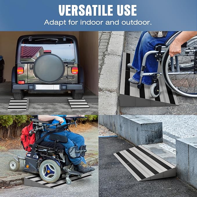 1" Rise Modular Threshold Ramp for Doorways, Stable Wheelchair Ramp for Home - Image 7