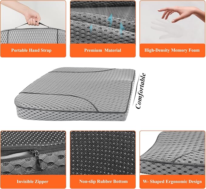 kingphenix Premium Car Seat Cushion, Memory Foam Driver Seat Cushion to Improve - Image 4