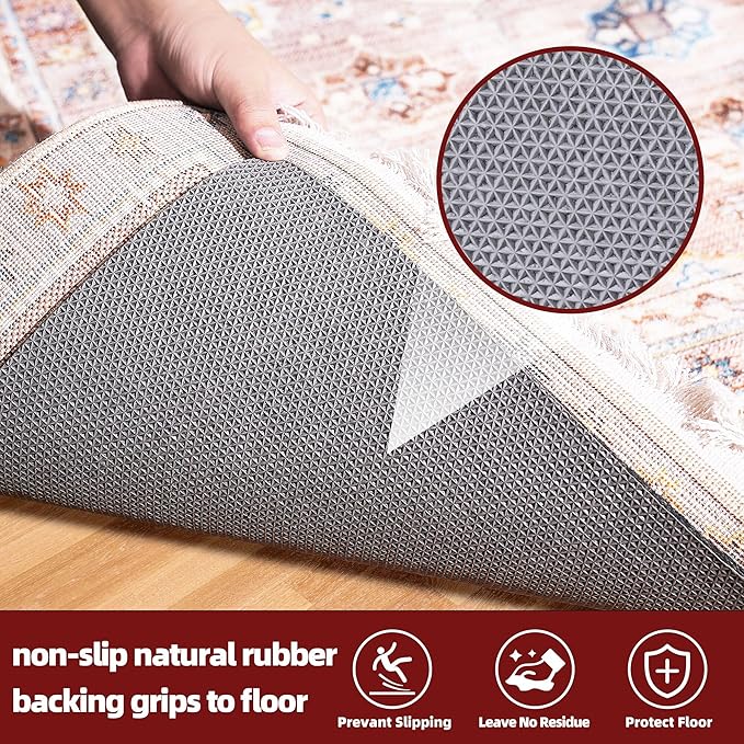 BAGAIL Felt and Natural Rubber Backing Rug Pads 1/8” Thick, Round 4 Feet Non - Image 4