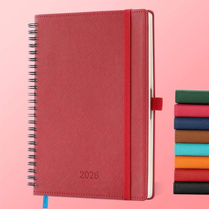 Planner 2026 Daily Weekly and Monthly, 12 Months Spiral Bound Calendar Agenda by IN-LUXPRO
