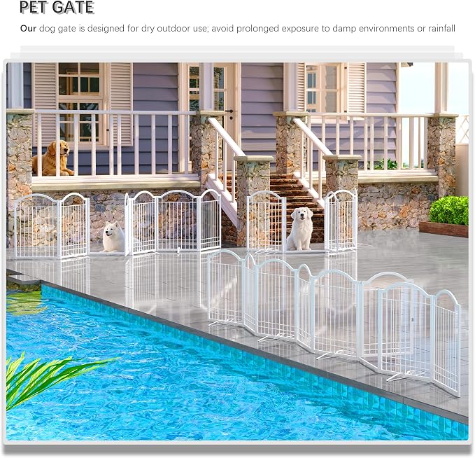 4NM Metal No Drilling Expandable Dog Gate, Extra Wide 144", Extra Tall 32" Free - Image 3