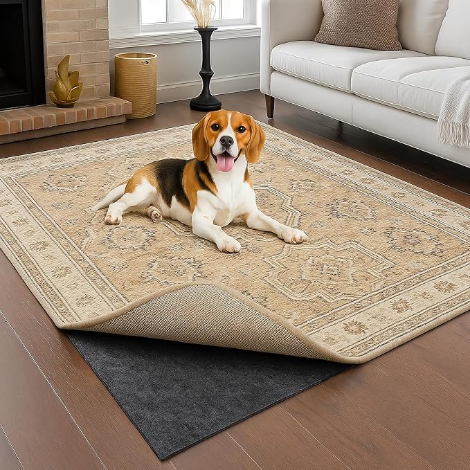 Deep Dream Dual Surface 7'x10' Rug Pad, Waterproof 1/4" Thick Felt + Natural - Image 2