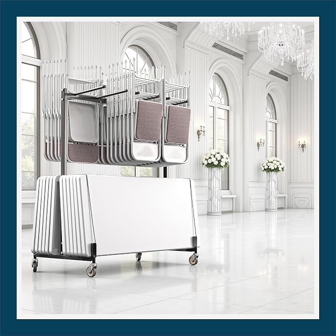 OEF Furnishings OEF42 Series Folding Table & Chair Cart, Heavy Duty Industrial - Image 2