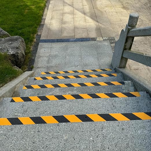 Anti Slip Tape 4" x 16.4 Ft Black and Yellow Heavy Duty Waterproof Grip Tape - Image 3