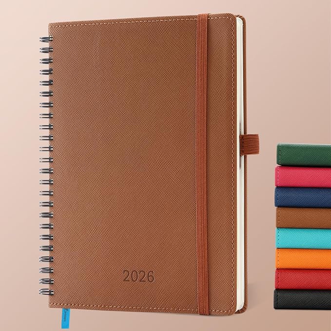 Planner 2026 Daily Weekly and Monthly, 12 Months Spiral Bound Calendar Agenda by IN-LUXPRO