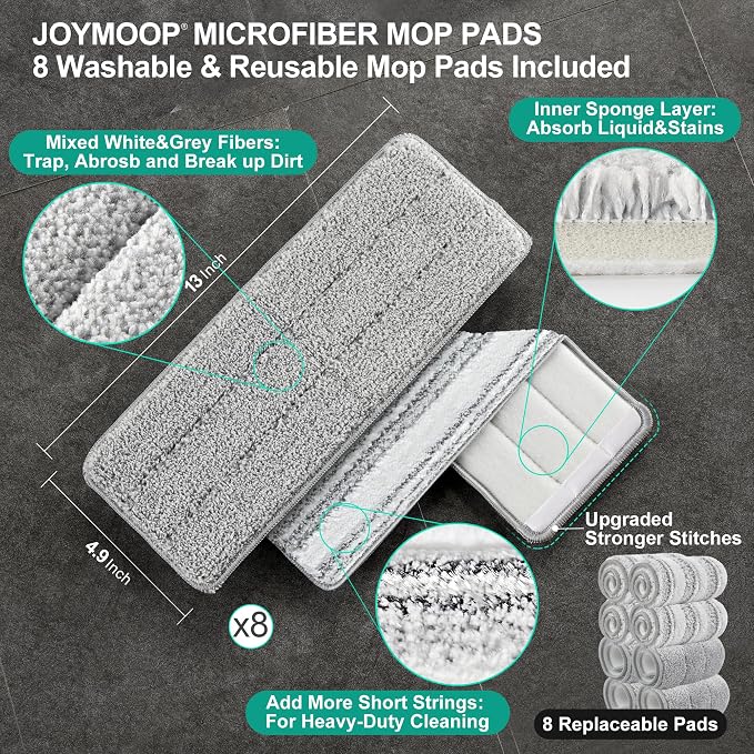 JOYMOOP Mop and Bucket with Wringer Set, Hands Free Flat Floor Mop and Bucket - Image 8