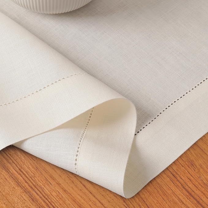 D'Moksha Homes Linen Ivory Table Runner 120 Inches Long - Image 4