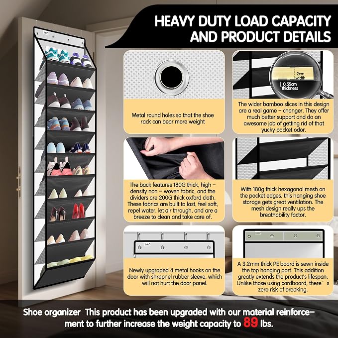 10 Tier Hanging Shoe Rack - Image 3