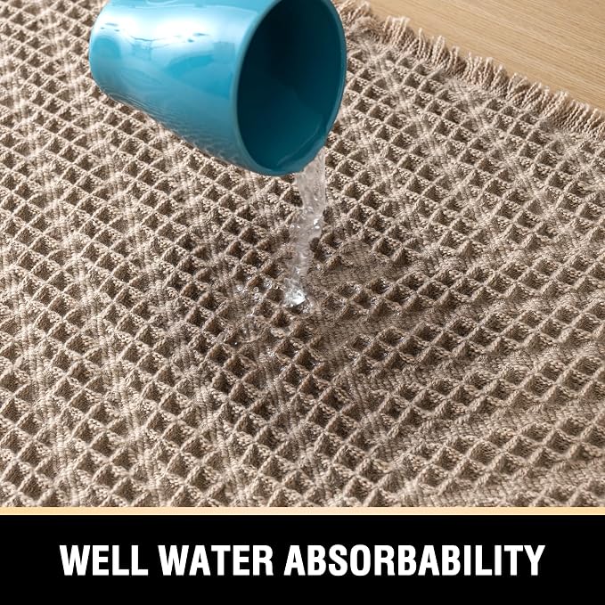 H.VERSAILTEX Waffle Bath Runner Rug Long Bath Mat Super Absorbent Boho Bath - Image 4