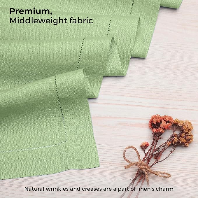 D'Moksha Homes Linen Sage Green Table Runner 72 Inches Long - Image 3