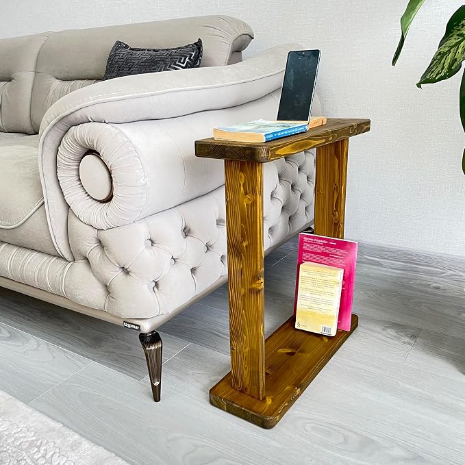 Skinny Side Table 7 inch Wide for Small Apartment Between Chairs, Very Narrow by Furpinea-HandmadewithLove