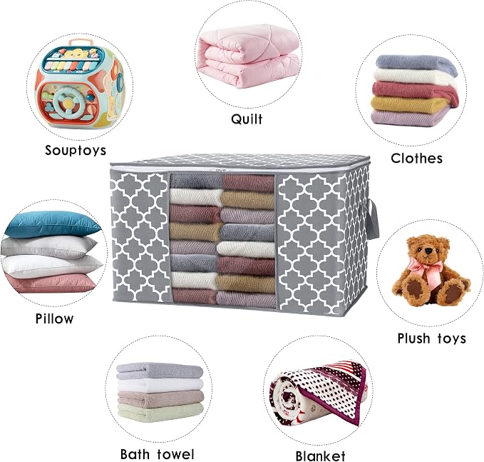 WISELIFE Storage Bags 100L 2-Pack Large Blanket Clothes Organization and - Image 5