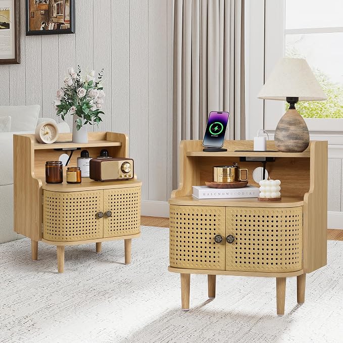 Metal Rattan End Table Set of 2 by affeivul