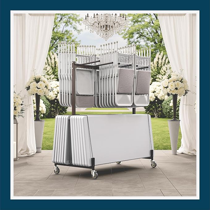 OEF Furnishings OEF42 Series Folding Table & Chair Cart, Heavy Duty Industrial - Image 12