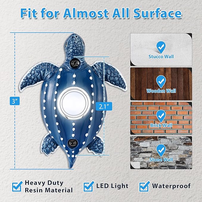Dreyoo Doorbell Push Button, LED Lighted up Heavy Duty Wall Surfaced Mounted - Image 5