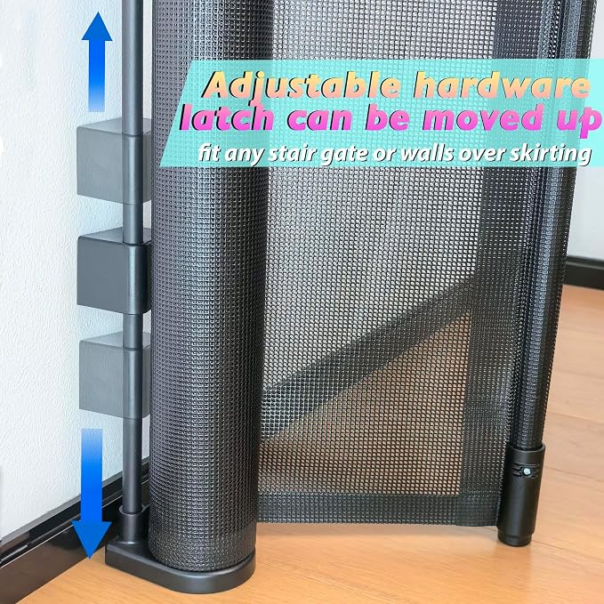 Retractable Baby Gates for Stairs, Child Safety Gates Mesh Gate - Image 3